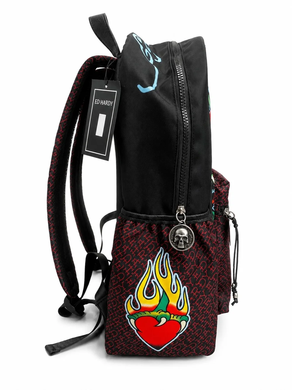 🆕️Ed Hardy True Till Death Backpack NWT Black Multi Tattoo Skull Bag